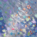 Pastel Marine Life Nail Art Stickers Adhesive Embossed Jellyfish Sticker Decals to4096