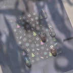 Pastel Snowflake Nail Art Stickers Adhesive Gradient Christmas Tree Sticker Decals to4440