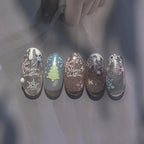 Pastel Snowflake Nail Art Stickers Adhesive Gradient Christmas Tree Sticker Decals to4440