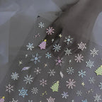 Pastel Snowflake Nail Art Stickers Adhesive Gradient Christmas Tree Sticker Decals to4440