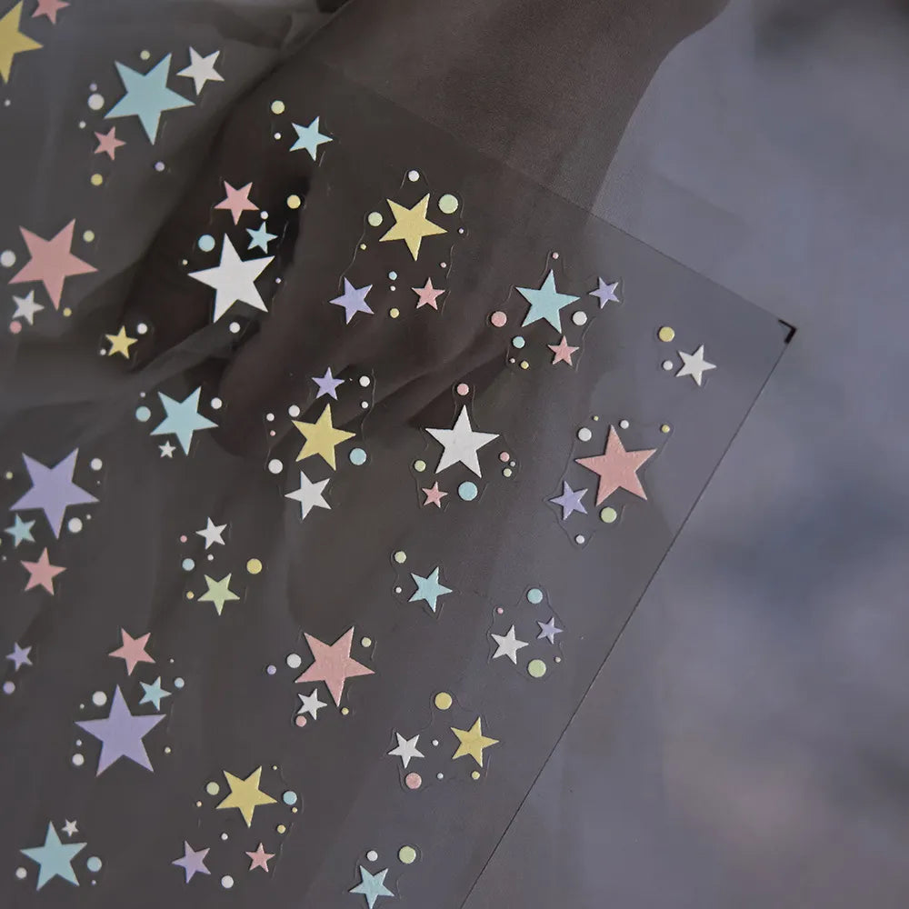 Pastel Star Nail Art Stickers Adhesive Gradient Stars Sticker Decals to4448