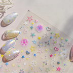 Pastel Star Nail Art Stickers Adhesive Gradient Stars Sticker Decals to5105