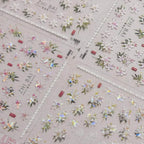 Peony Flower Nail Stickers 5D Embossed Aurora Shell Light Floral Nail Decals Manicure Accessories to3895