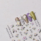 Peony Nail Art Stickers Adhesive Embossed Blooming Flower Sticker Decals to3331