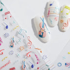 Phonetic Symbol Design Nail Art Stickers Adhesive Sliders Musical Notes Sticker Decals TS1651