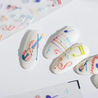 Phonetic Symbol Design Nail Art Stickers Adhesive Sliders Musical Notes Sticker Decals TS1651