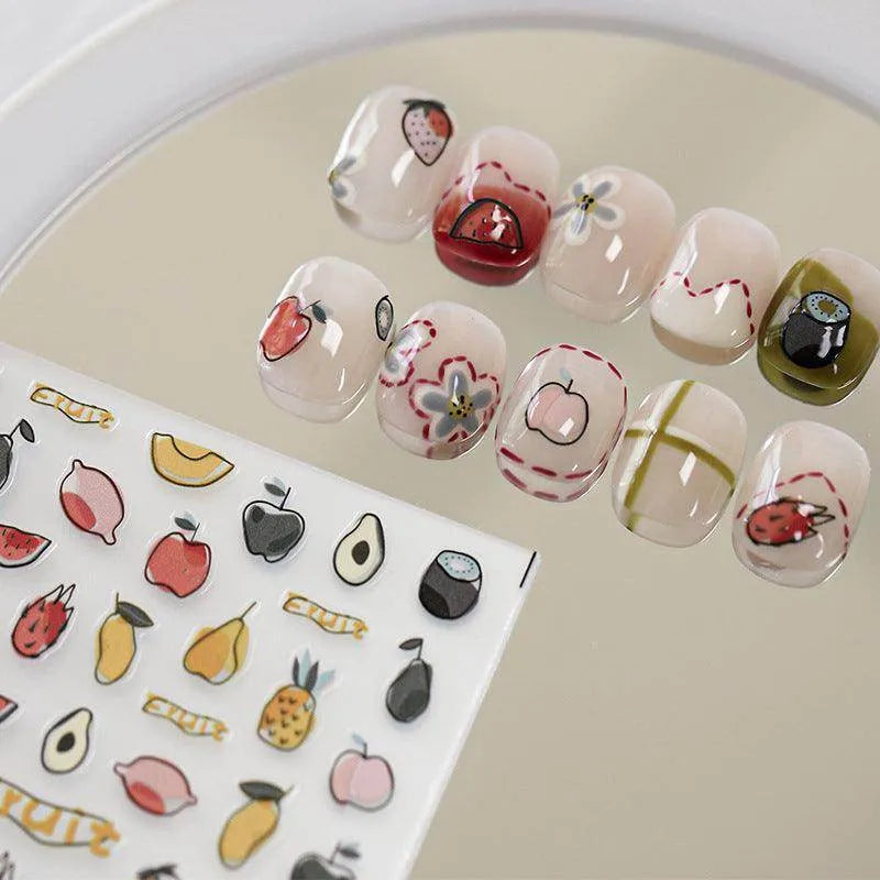 Pineapple Nail Art Stickers Adhesive Slider Cartoon Fruit Sticker Decals TS2815