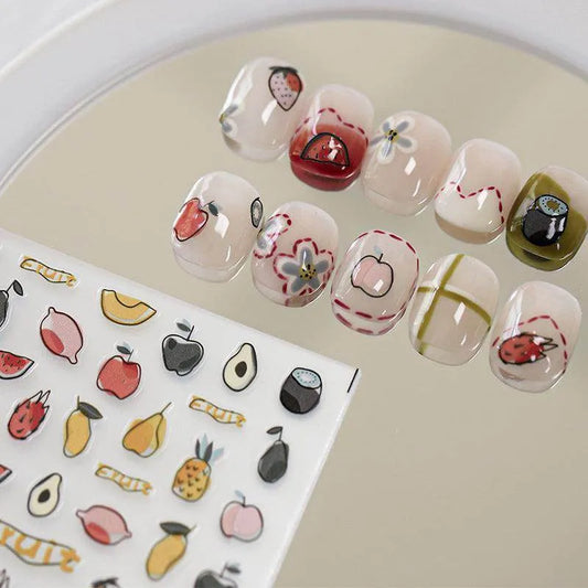 Pineapple Nail Art Stickers Adhesive Slider Cartoon Fruit Sticker Decals TS2815