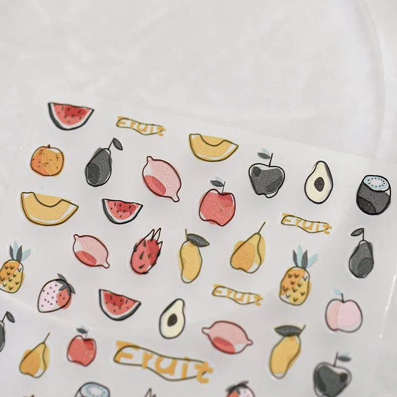 Pineapple Nail Art Stickers Adhesive Slider Cartoon Fruit Sticker Decals TS2815