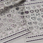 Pink Bowknot Nail Art Stickers Adhesive Embossed Love Lace Sticker Decals to3493