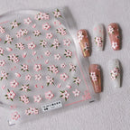 Pink Flower Nail Art Stickers Adhesive Slider Peach Blossom Sticker Decals TS2411