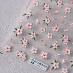 Pink Flower Nail Art Stickers Adhesive Slider Peach Blossom Sticker Decals TS2411