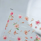 Pink Flower Nail Art Stickers Peach Blossom Adhesive Sticker Decals 