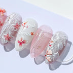 Pink Flowers Nail Art Stickers Adhesive  Peach Blossom Sticker Decals TS1207