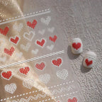 Pink Knitting Sweater Design Nail Art Stickers Adhesive Embossed Love Sticker Decals TS3974