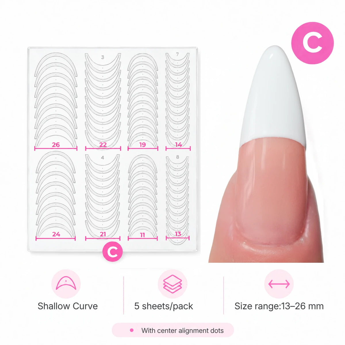 Pro French Manicure Tip Guides No bleeding Stencils