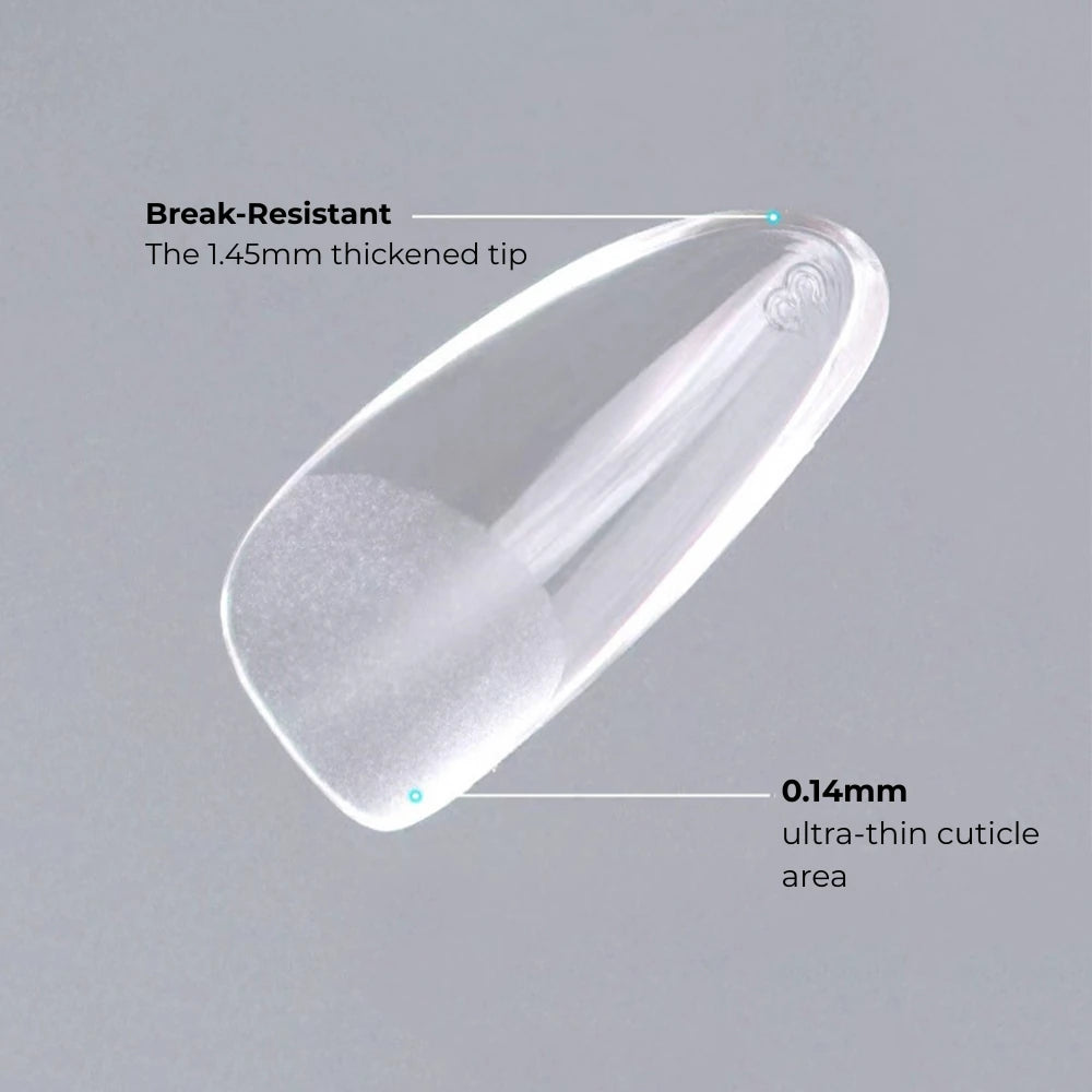 Pro Soft Gel Tips (320pcs) | Pre-Etched & Ultra-Thin Cuticle | Full Cover Extensions