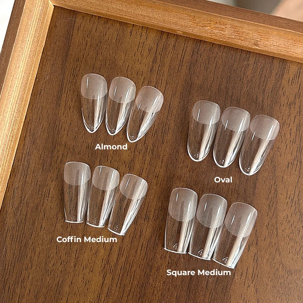 Pro Soft Gel Tips (320pcs) | Pre-Etched & Ultra-Thin Cuticle | Full Cover Extensions