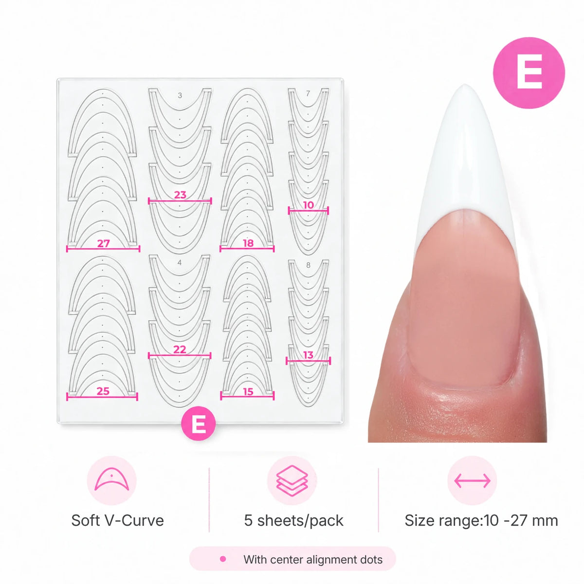 Pro French Manicure Tip Guides No bleeding Stencils