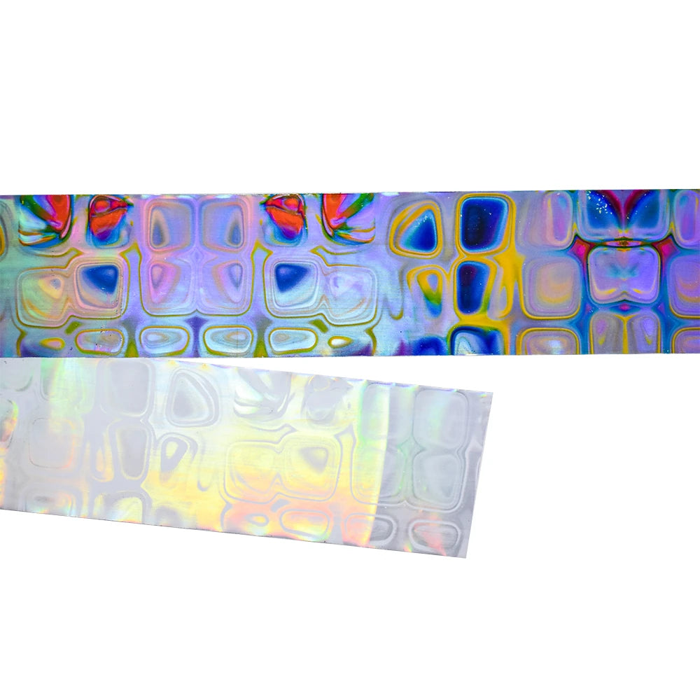 Psychedelic Glass Block Nail Foil Strip 100cm - S3