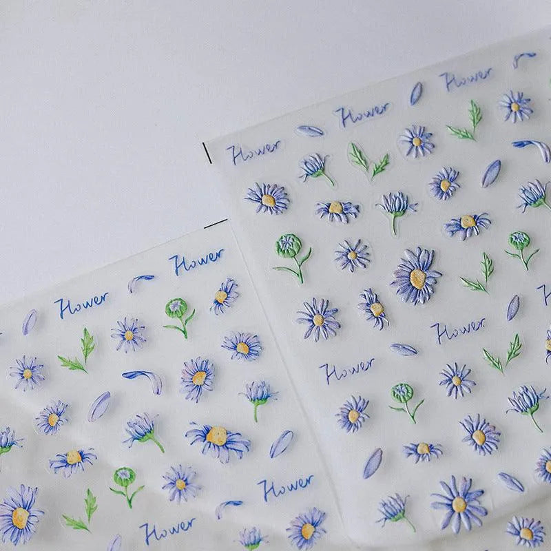Purple Daisy Nail Art Stickers Daisy Flower Adhesive Sticker Decals TS2768