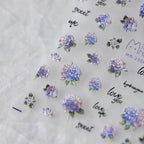 Purple Flower Nail Art Stickers Adhesive Sliders Hydrangea Sticker Decals MN289