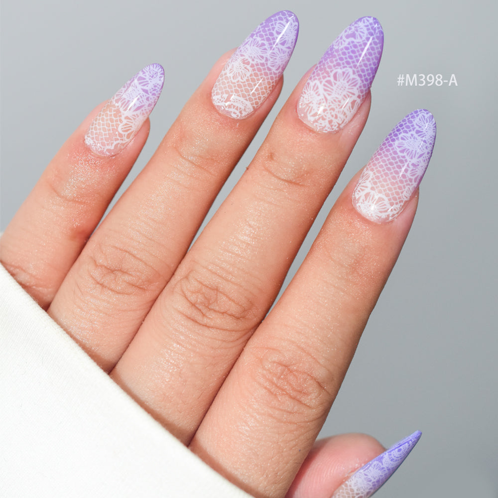 Elegant Lace Nail Foil Collection - White & Black Floral Wedding Art Decals