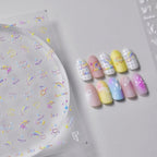 Rainbow Wish-star Nail Art Stickers 5D Embossed Love Heart Adhesive Sticker Decals Manicure Accessories to2775