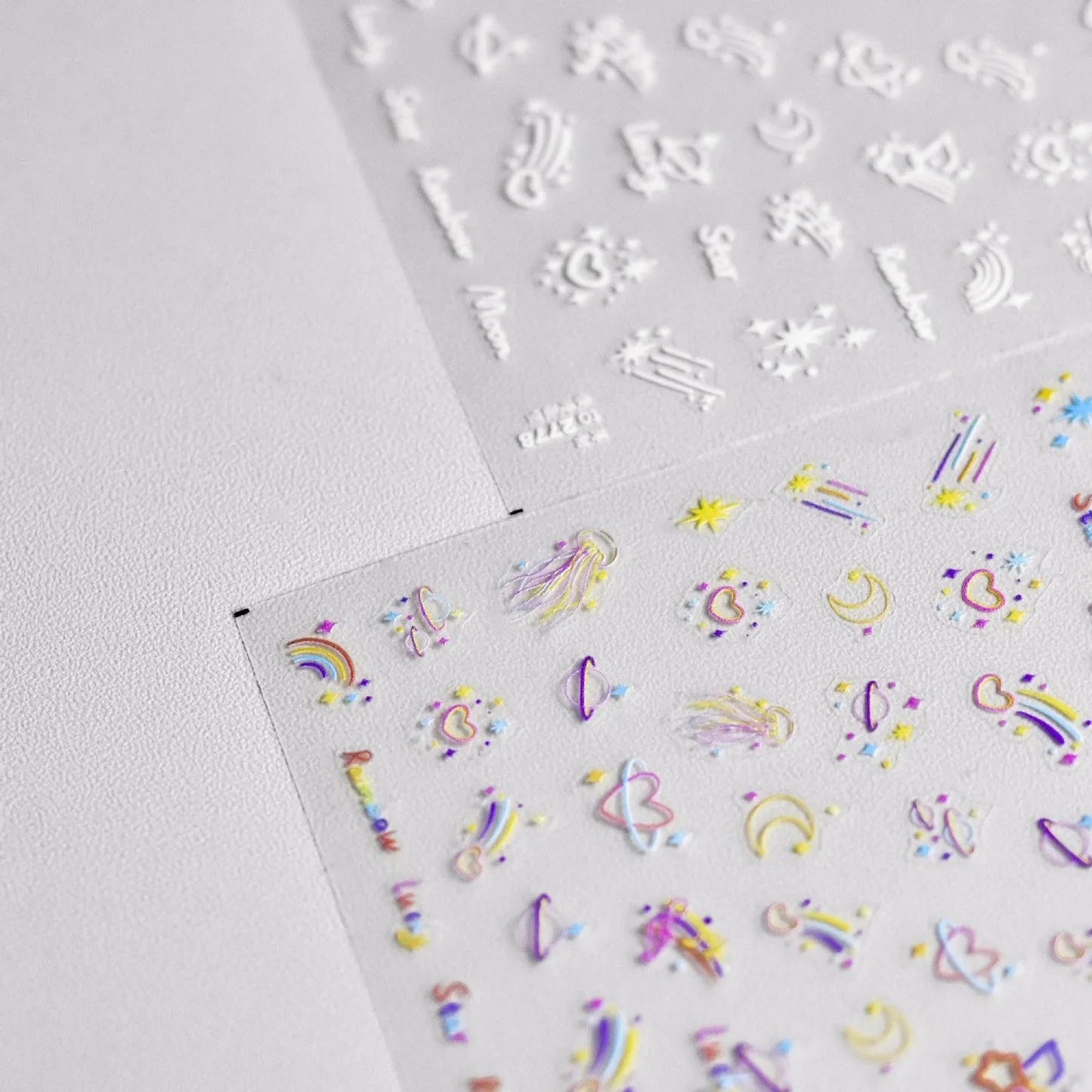 Rainbow Wish-star Nail Art Stickers 5D Embossed Love Heart Adhesive Sticker Decals Manicure Accessories to2775