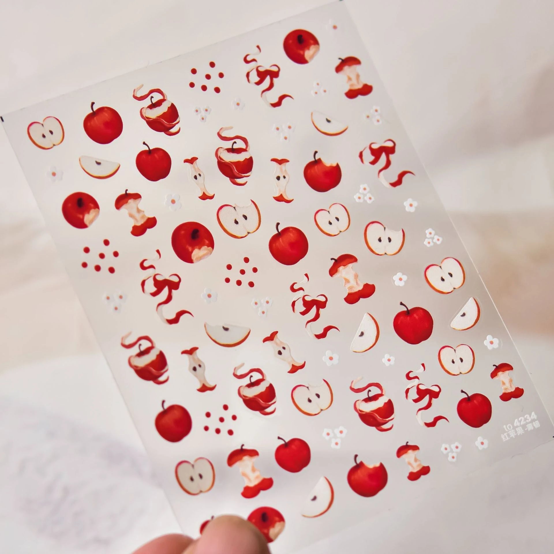 Red Apple Nail Stickers Summer Fruit 5D Stickers to4234