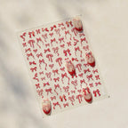 Red Bow Nail Art Stickers Adhesive Embossed White Black Bow Tie Sticker Decals