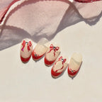 Red Bow Nail Art Stickers Adhesive Embossed White Black Bow Tie Sticker Decals