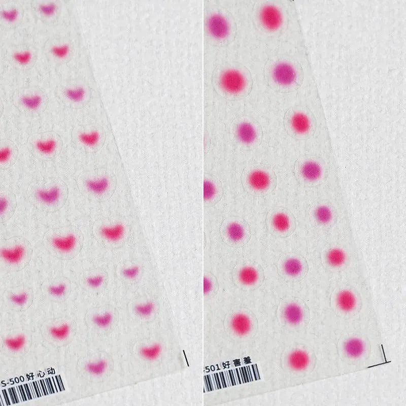 Red Heart Nail Art Stickers Adhesive Gradient Dots 3D Sticker Decals TS500