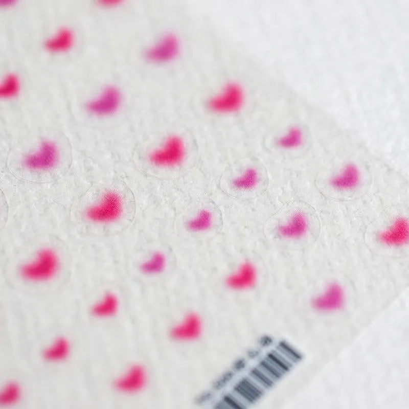 Red Heart Nail Art Stickers Adhesive Gradient Dots 3D Sticker Decals TS500