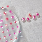 Red Love Heart Nail Art Stickers Adhesive Sticker Decals 