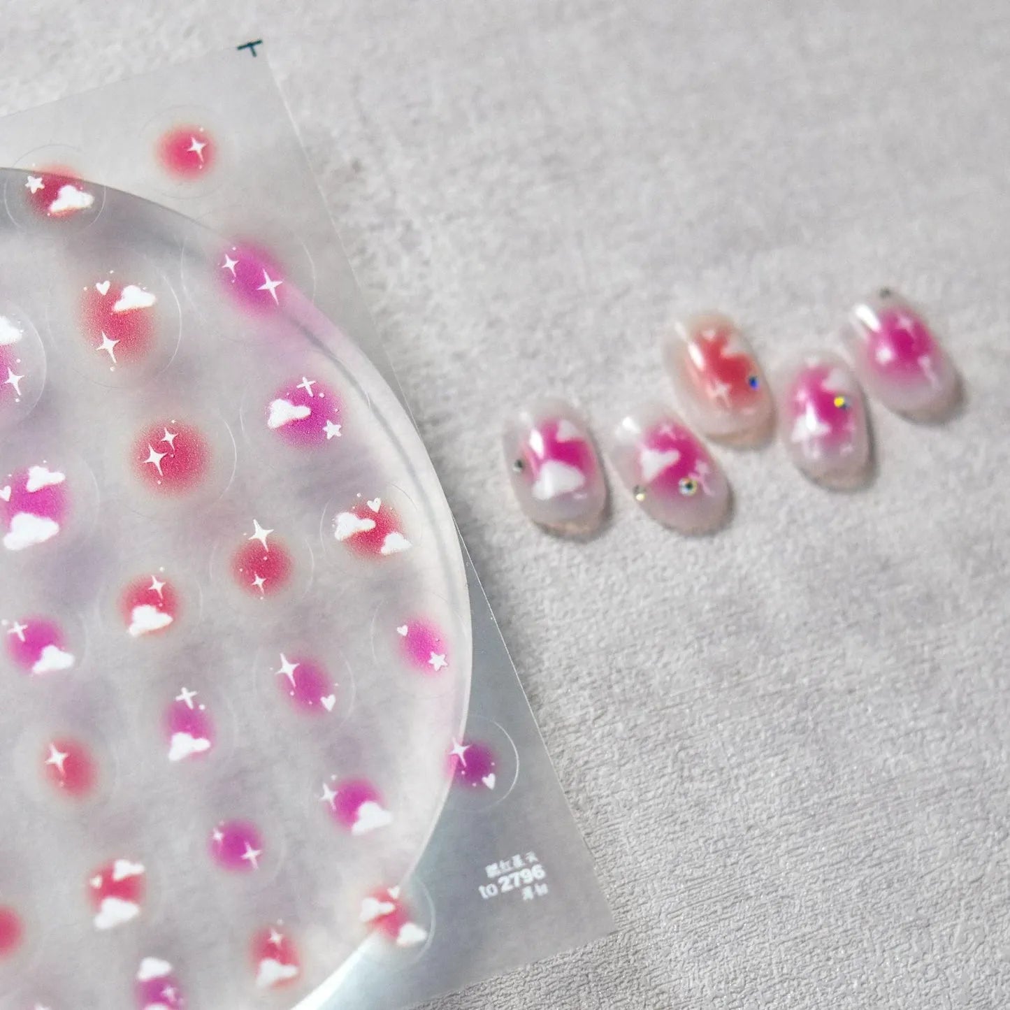 Red Love Heart Nail Art Stickers Adhesive Sticker Decals 