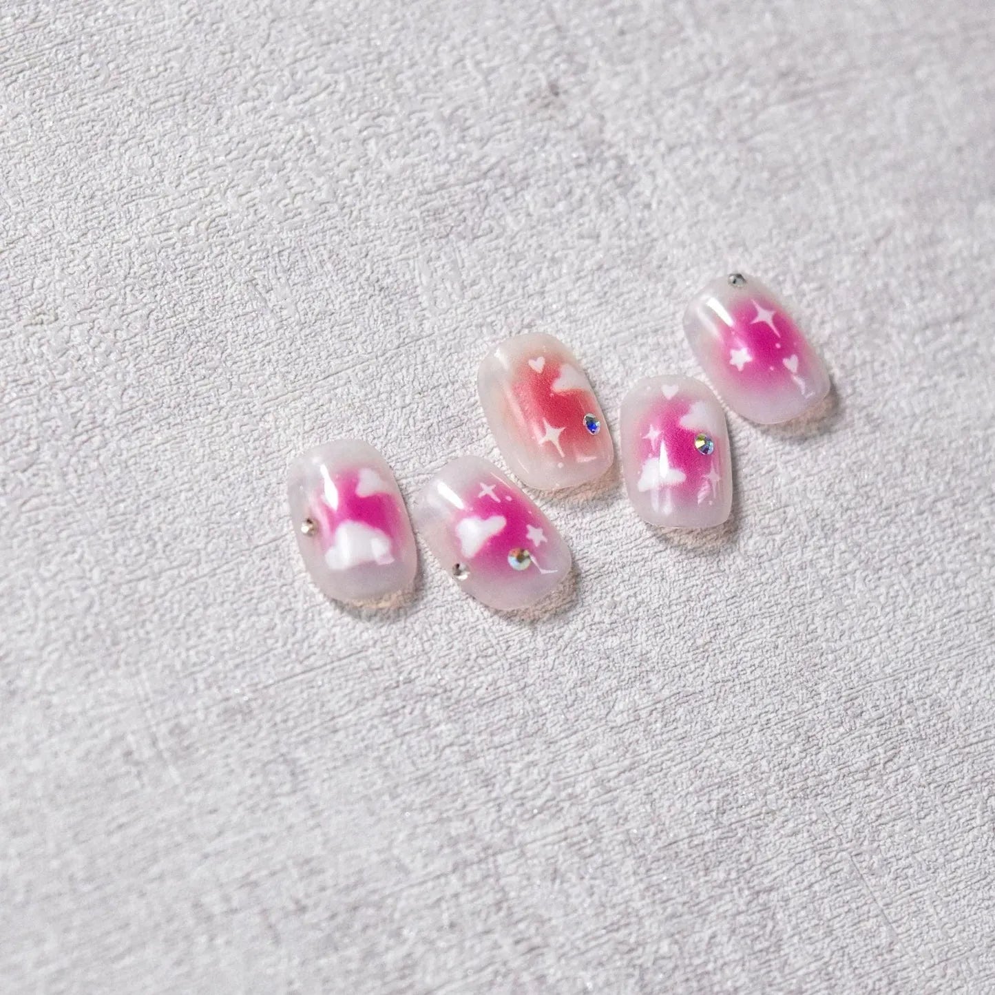 Red Love Heart Nail Art Stickers Adhesive Sticker Decals 