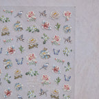 Retro Flower Nail Art Stickers Adhesive Rose Leaf Sticker Decals