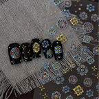 Retro Mother-of-Pearl Nail Stickers - Holo Floral Decals 6181