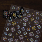 Retro Mother-of-Pearl Nail Stickers - Holo Floral Decals 6181