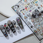 Retro Pop Girl Nail Art Stickers Vintage Street Graffiti Adhesive Sticker Decals 