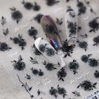 Retro Rose Nail Art Stickers Adhesive Slider Ultra-thin Dark Rose Flower Sticker Decals TS3568