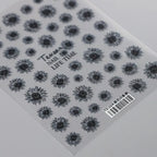 Retro Sunflower Nail Art Stickers Black White Sunflowers Adhesive Sticker Decals 