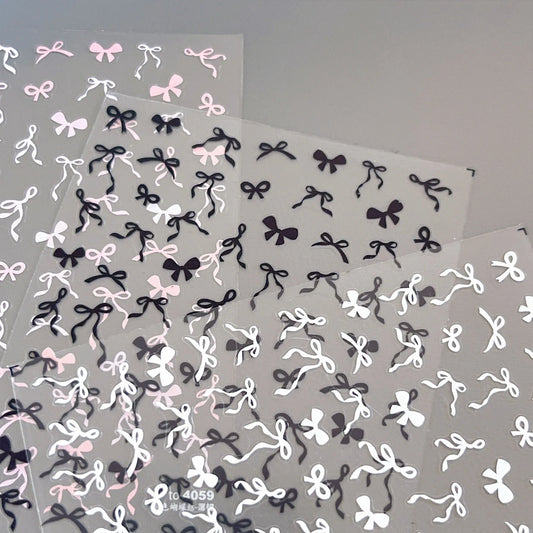 Ribbon Bows Nail Art Stickers Adhesive Embossed Sticker Decals 