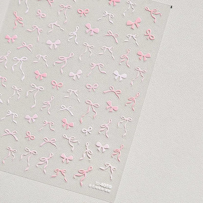 Ribbon Bows Nail Art Stickers Adhesive Embossed Sticker Decals 