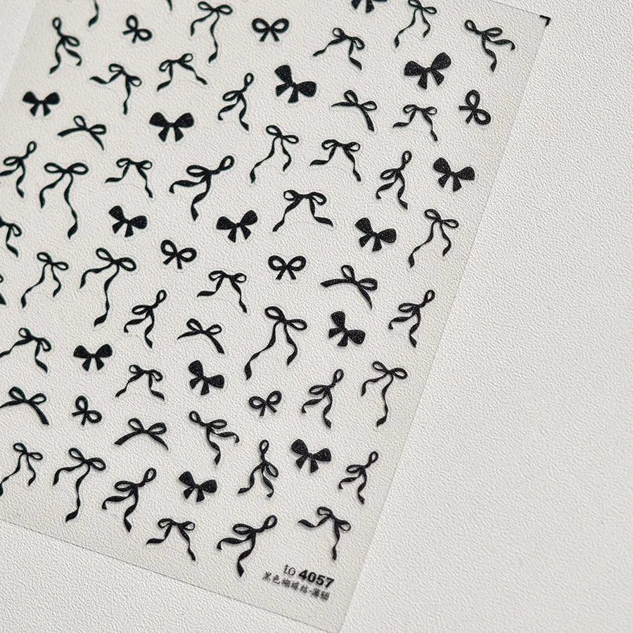 Ribbon Bows Nail Art Stickers Adhesive Embossed Sticker Decals 