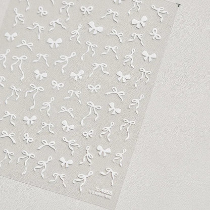 Ribbon Bows Nail Art Stickers Adhesive Embossed Sticker Decals 