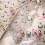 Romantic Floral Wreath & Bow Nail Art Stickers TK033