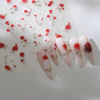 Rose Flower Nail Art Stickers Floral Leaf Adhesive Embossed Sticker Decals 