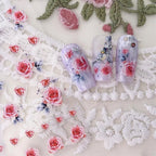 Rose Nail Art Stickers Adhesive Slider Rose Flowers Sticker Decals FS027